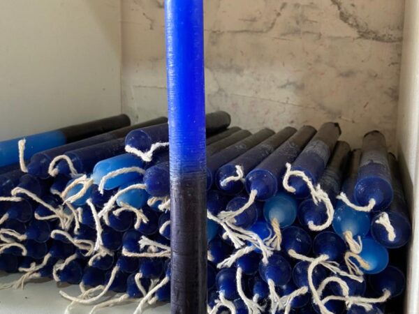 Vela Palito Preta e Azul 10Kg.