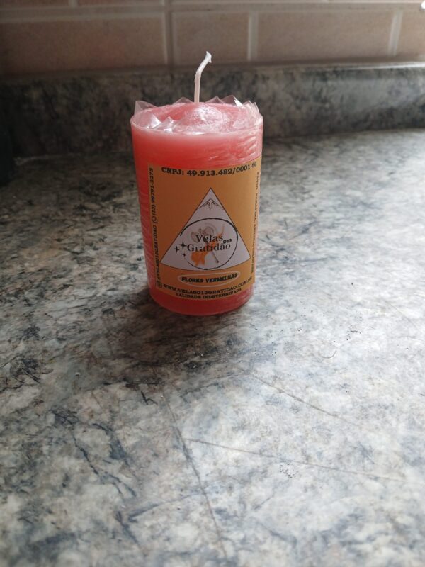 Vela 3 Dias Aromática Flores Vermelhas