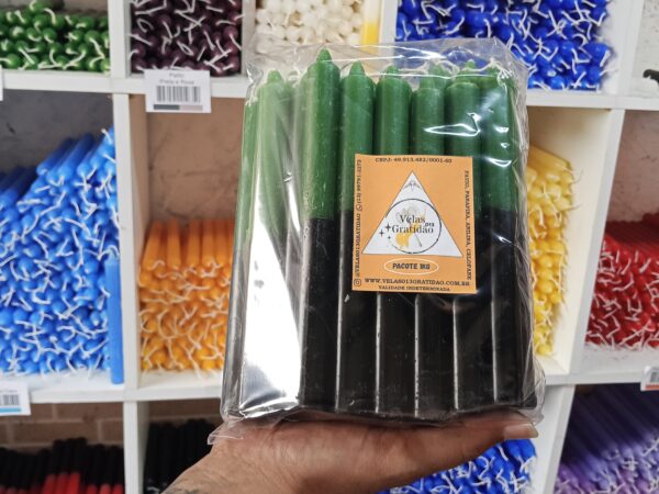 Vela Palito Verde e Preto Kg.