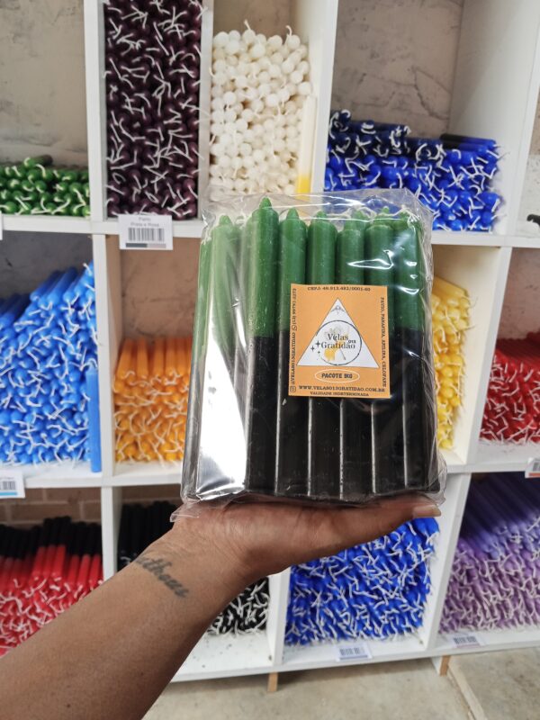Vela Palito Verde e Preto Kg.
