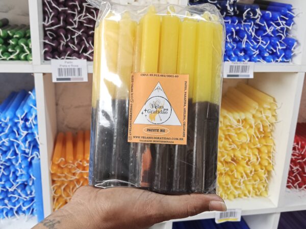 Vela Palito Amarela e Preta Kg.