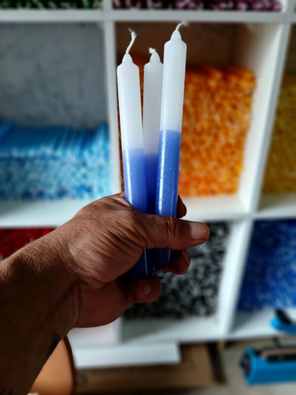Vela Palito Branca e Azul Kg. - Imagem 2