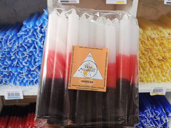 Vela Palito Branca Vermelho Preto Kg.