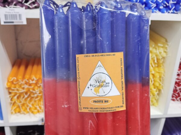 Vela Palito Azul e Vermelho Kg.