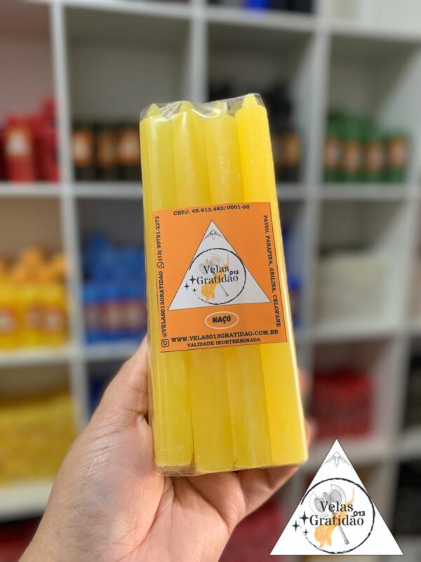 Vela Palito Amarela Maço