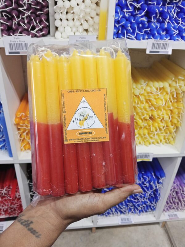 Vela Palito Amarela e Vermelha Kg.